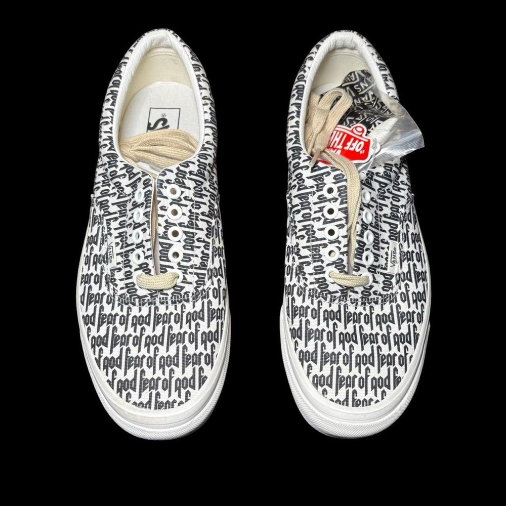 Vans Black & White Logo Repeat Low-Top Sneakers